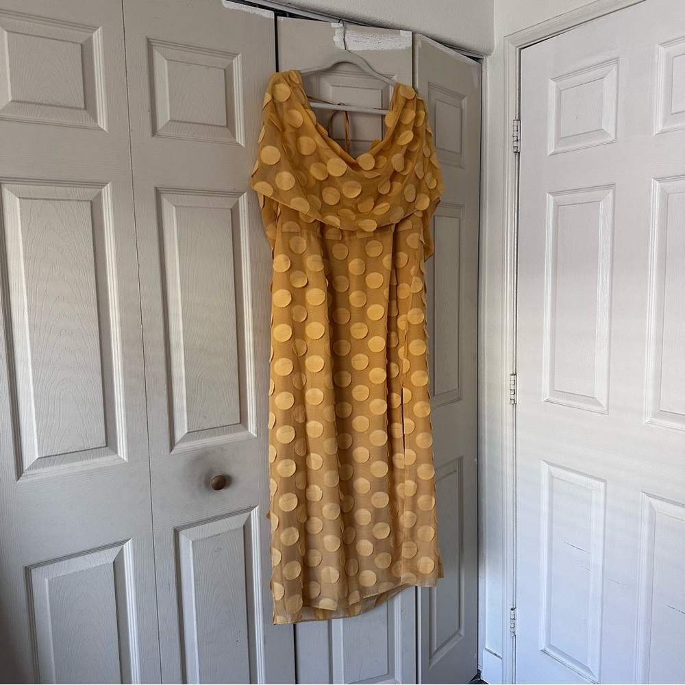ASOS Yellow Polka Dot Maxi Dress